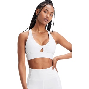 Fabletics Women’s Oasis Twist Sports Bra, Workout, Yoga, Athletic, Fitness(White)